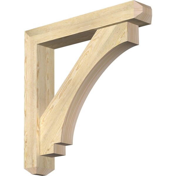 Ekena Millwork Imperial Craftsman Rough Sawn Bracket w/ Offset Brace, Douglas Fir, 6"W x 34"D x 34"H BKT0604X34X34IMP04RDF - main